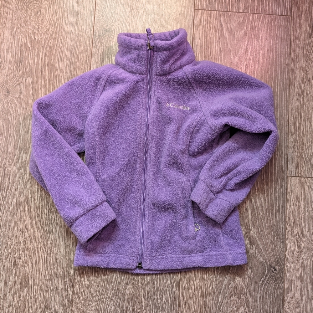 Columbia Purple Fleece Jacket Full-Length Zipper Girls 4/5 XXS